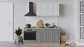 Кухонный гарнитур «Бьянка» длиной 180 см со шкафом НБ