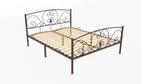 Кровать Нимфея Металл, 160х200, Коричневый муар, Коричневый муар, 1630