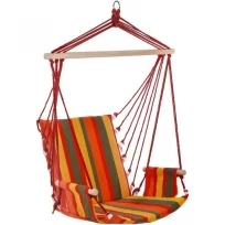 Гамак-кресло подвесное с подлокотниками (желтый/оранжевый/красный/зеленый, хлопок) 56x102 см