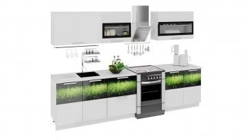 Готовый Набор для кухни длиной - 300 см ГН60_300_1/черный,зеленый